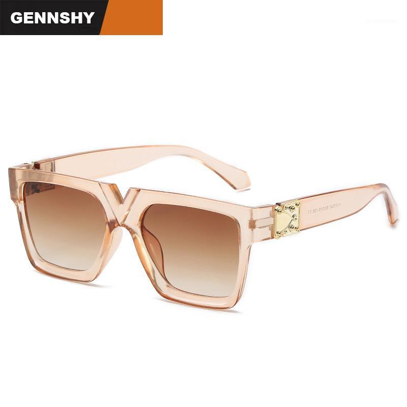 

2020 New Europe And America Cool Sunglasses Men Big Square Frame Sunglasses With Metal Decoration Transparent Frame Eyeglasses1