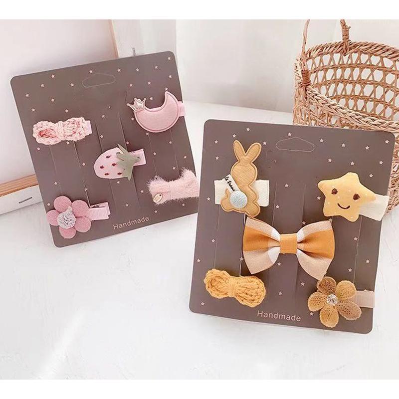 

Hair Clips & Barrettes 5 PCS Kids' Set Cute Baby Hairpins With Different Decor Korean Style Hairs Accessory For Girls Daily LB, Golden;silver
