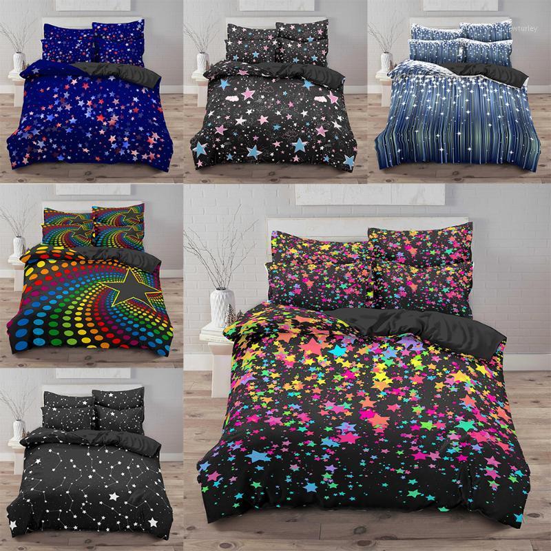 

ZEIMON Star Bedding Set 3D Printed Starry Universe Galaxy Soft Comforter Cover Pillowcase Duvet Cover Adult Kids Bedclothes1, Sxj824-2