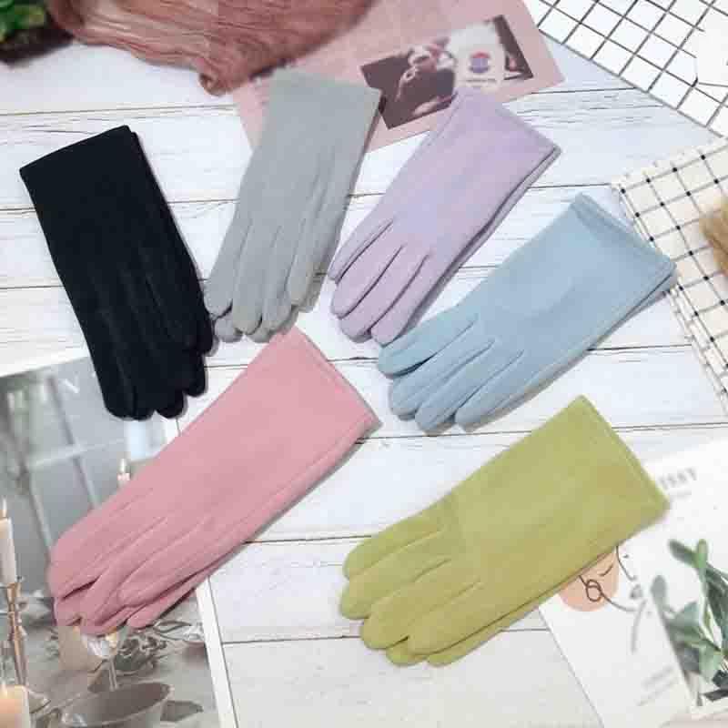 

Five Fingers Gloves Women Touch Screen Winter Warm Full Finger Mittens Solid Color Thin Faux Cashmere Cycling Windproof Driving Female Glove