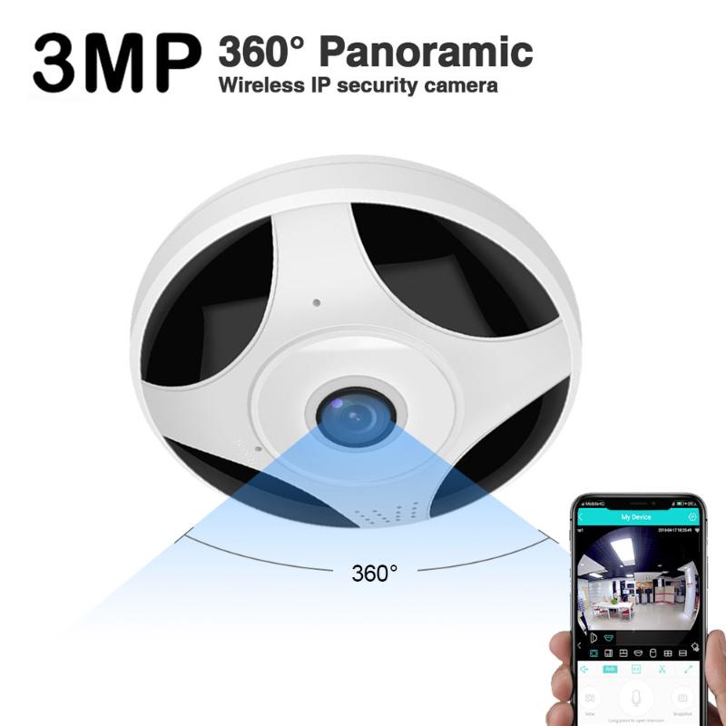 

1080P Wifi 360Panorama Camera Security Ip Camera 3MP Wifi CCTV Wireless Surveillance Fisheye Two way Audio Motion Detection