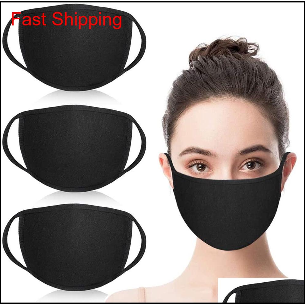 

Unisex Fashion Mouth Mask Washable Reusable Cloth Masks Anti Dust Warm Ski Cycling Black Cotton Face Mask For Cycling Camping Travel Qqmtj