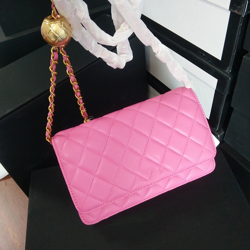 

Womens Coin Purses Shoulder Bags Wallet With Matelasse Chain Gold Ball Flap Crossbody Designer Ladies Card Holder Multi Pochette Clutch Sacoche Luxury Handbags, Box