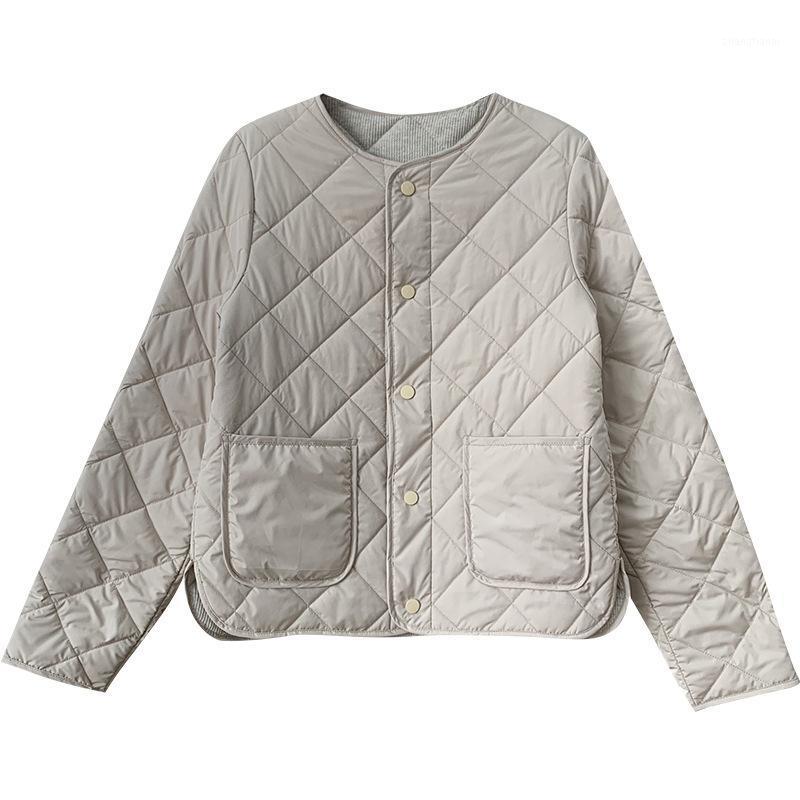 

Lingge collarless lightweight short padded jacket women winter new style cotton down jacket women1, Dark brown