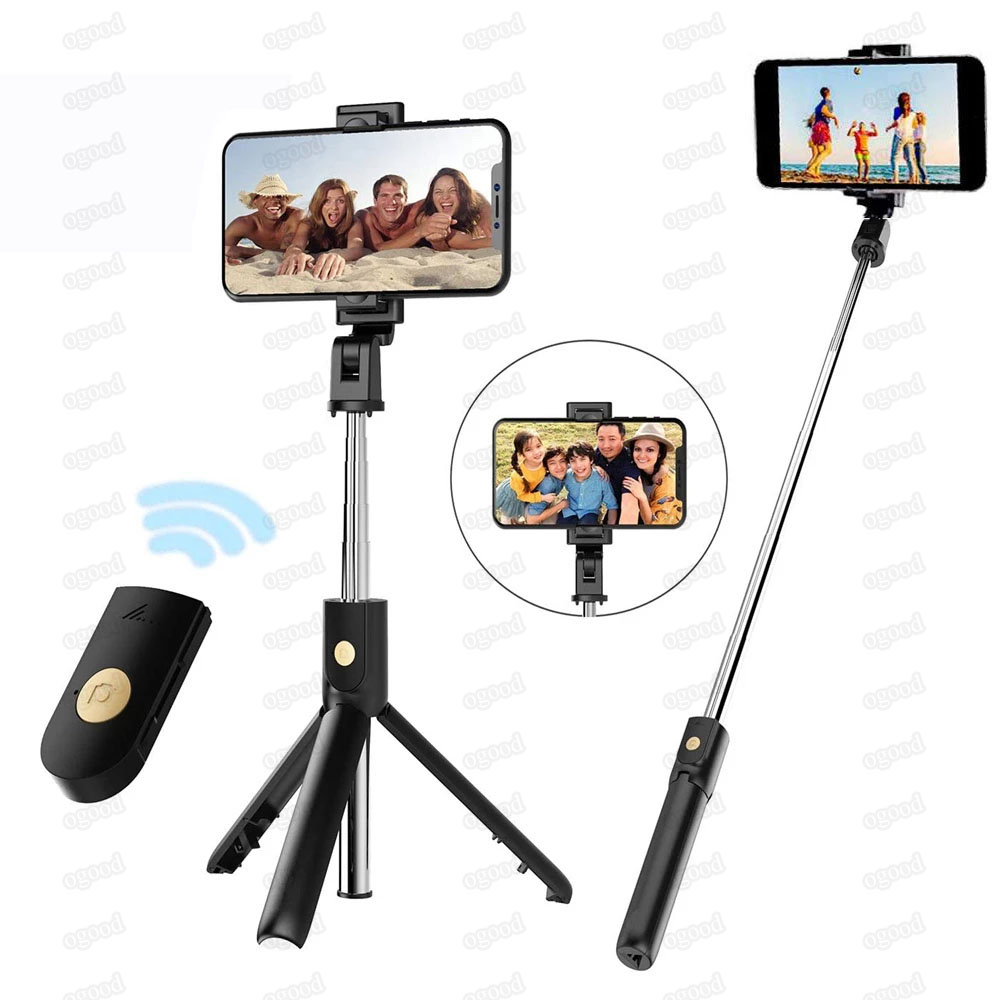 

3 in 1 Wireless Bluetooth Selfie Stick Foldable Mini Tripod Expandable Monopod with Remote Control for iPhone IOS Android K07