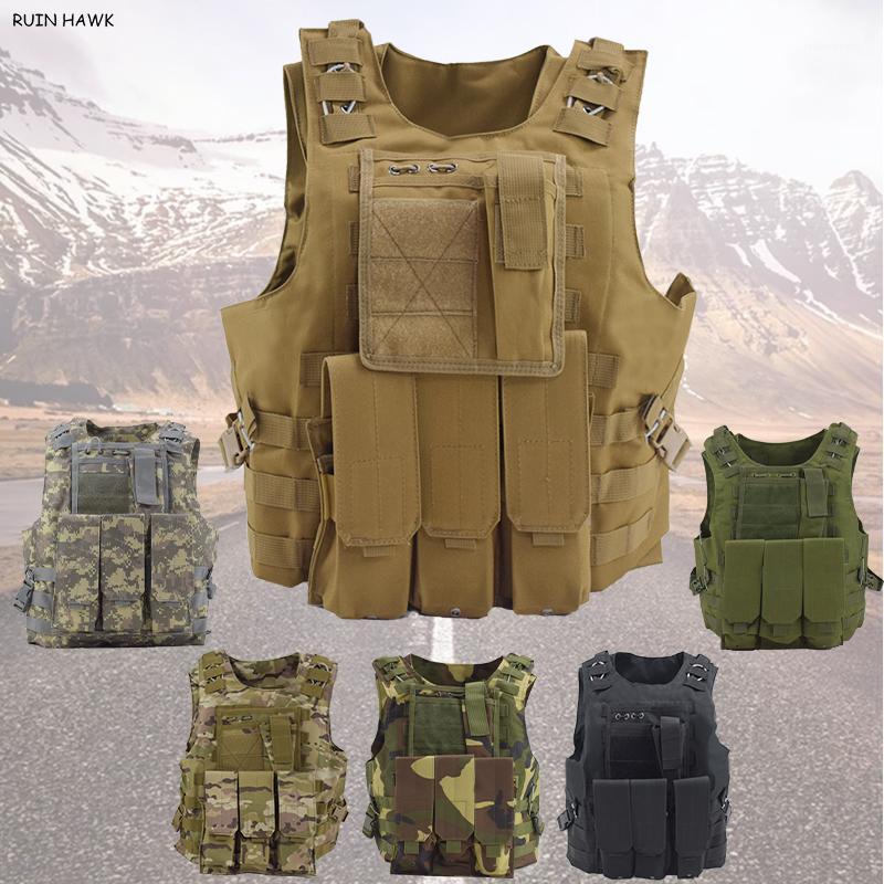 

USMC Tactical Amphibious Vest For Paintball Combat Assault Plate Carrier Molle Vest Outdoor Hunting1, Jungle digital