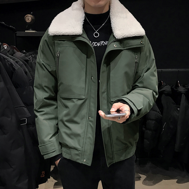 

2021 Winter Thicken Cotton Jacket Men Fashion Coat with Hood Warm Male Parka Plus Size M- YRH0, Black