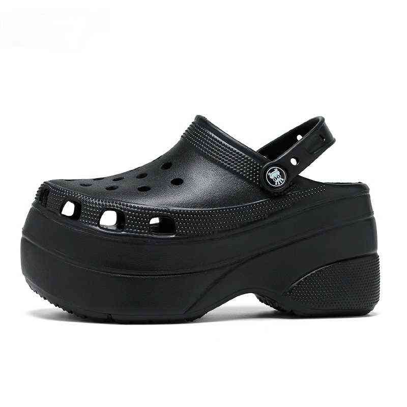

Woman Platform Sandals Shoes Black Clog Garden Slippers Slip On Girl Beach Shoes Fashion Slides Sandalia Zapatillas Mujer Casa AA220307