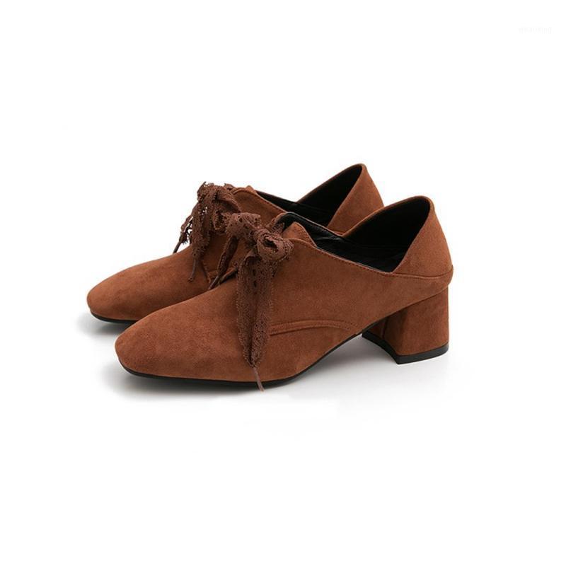 

QPLYXCO New deep mouth single Women shoes in spring 2021 flock Fashion Round Toe Pumps Large and small size 30-50 118-51, Black