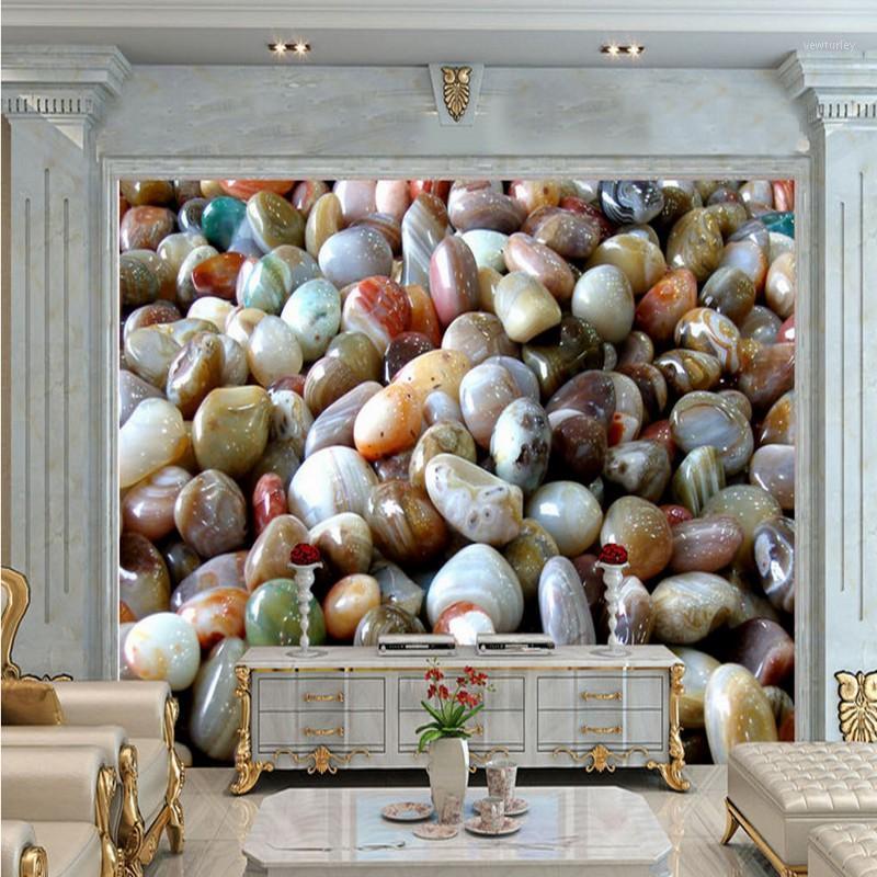 

Drop Shipping Custom Mural HD 3D Colored Pebble Mural Background Wall Wallpaper Living Room Custom Studio Office1, As pic