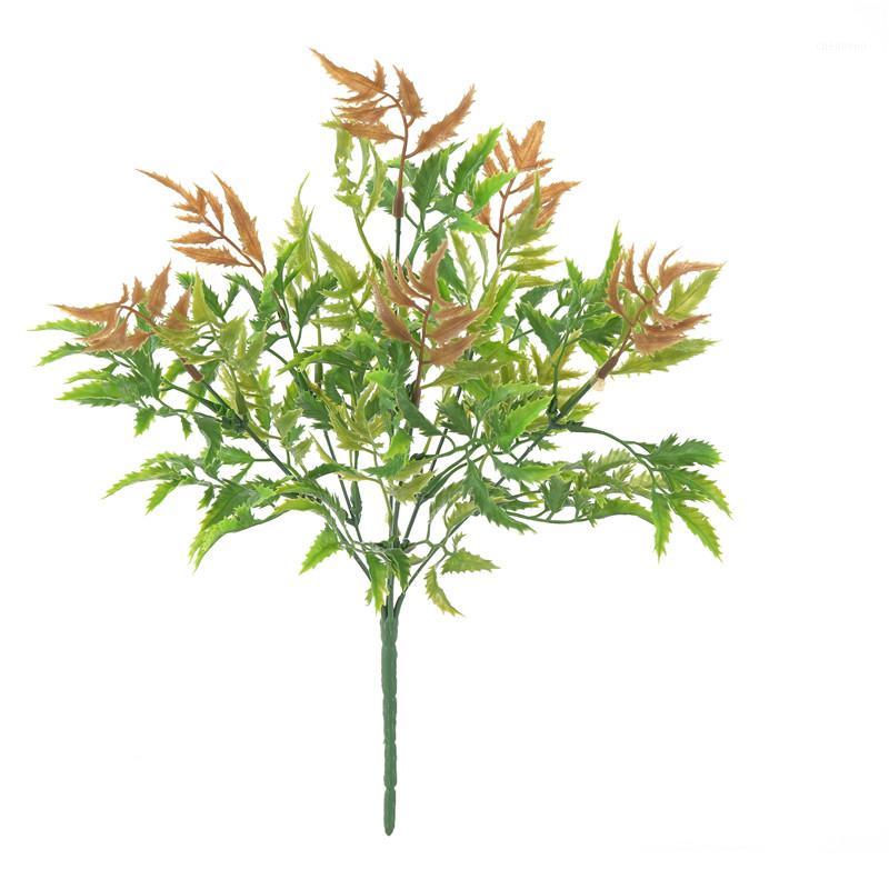 

8 Forks Artificial Plant Simulation Green Grass Leaf Autumn Pteris Fern Leaves Home Table Garden Wall Wedding Decoration1