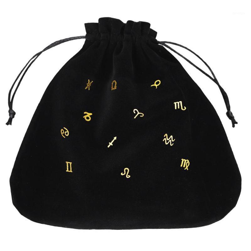 

Storage Bags Tarot Card Bag Velvet Drawstring With Constellation Pattern Purple Blue Black Divination Cards Jewelry