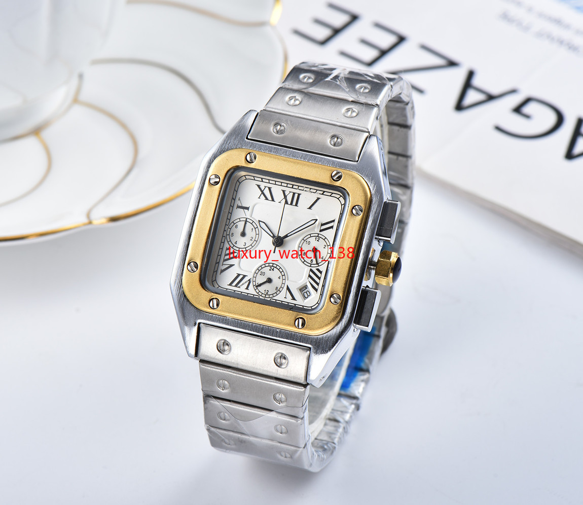 

men's gentlemen luxury womeN fashion watch precision steel square dial Relogio Montre men clock, Slivery;brown