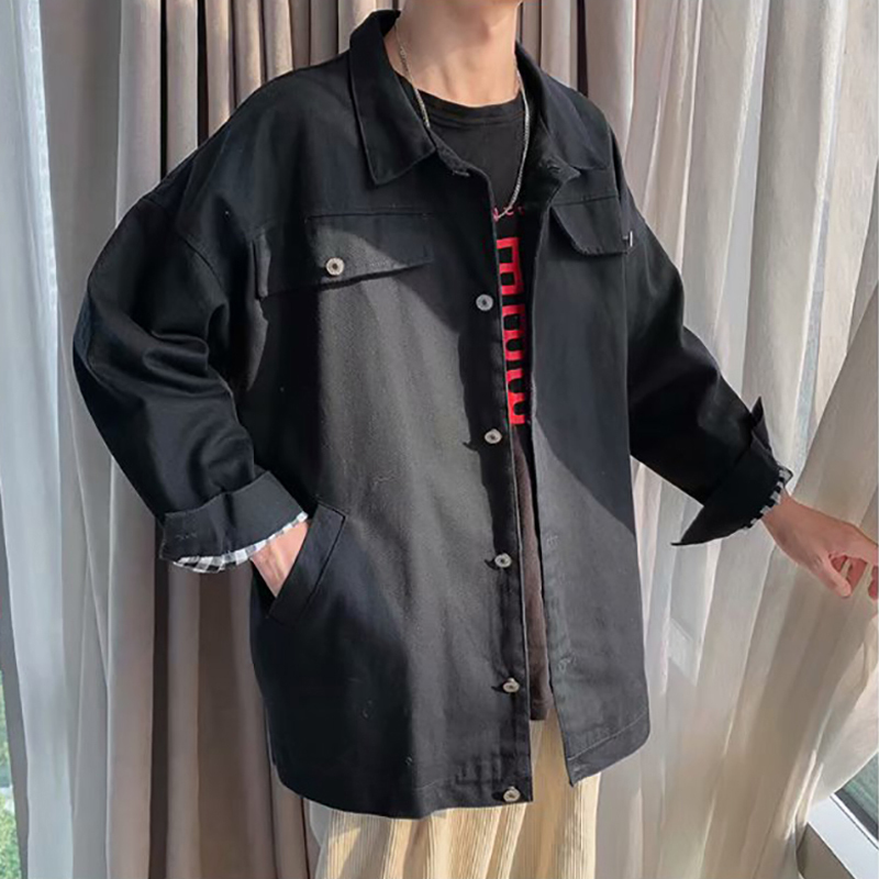

2020 Jacket Style Japanese Hip Hop Men's Clothes Harajuku Loong Cleeve Streetwear Women's Solid Colored Jackets, Khaki.