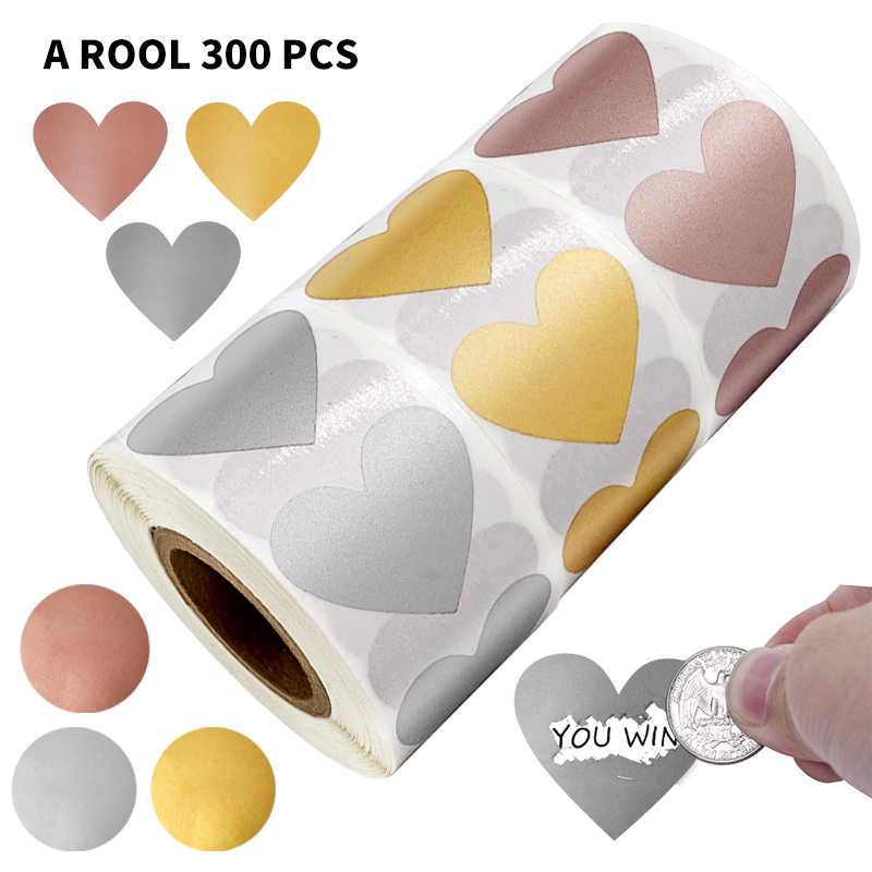 

300 Pack Silver Scratch Off Stickers Labels Round Circle