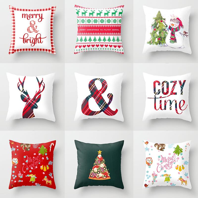 

New Christmas Decoration Polyester Pillowcase for Sofa Car Home Decoration Accessories, Drd86-2