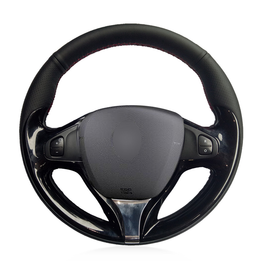 

Hand-stitched Black Artificial Leather Anti-slip Car Steering Wheel Cover for Clio 2013-2020 Captur 2014-2020