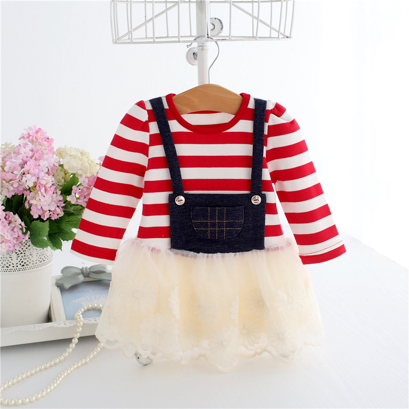 

2021 New Idea Fish Toddler 1st Birthday for Girls Striped Es Embroidery Baby Clothes Ball Gown Erp1, Multi