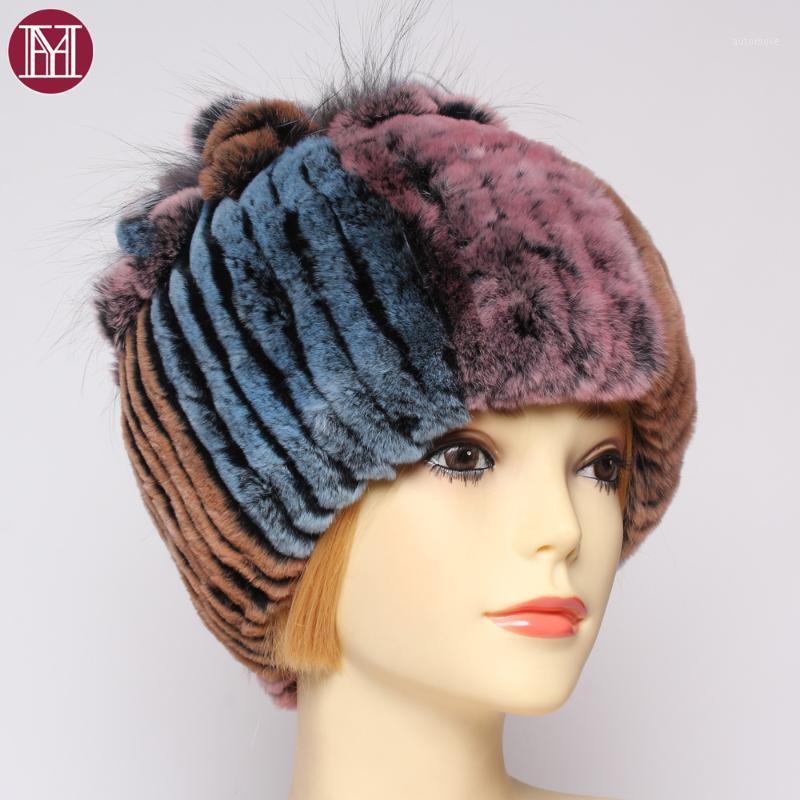 

2020 Russia Winter Women Real Fur Hat 100%Natural Real Rex Fur Hats Women Good Stretch Fabric Authentic Rex Hat1, Color 19
