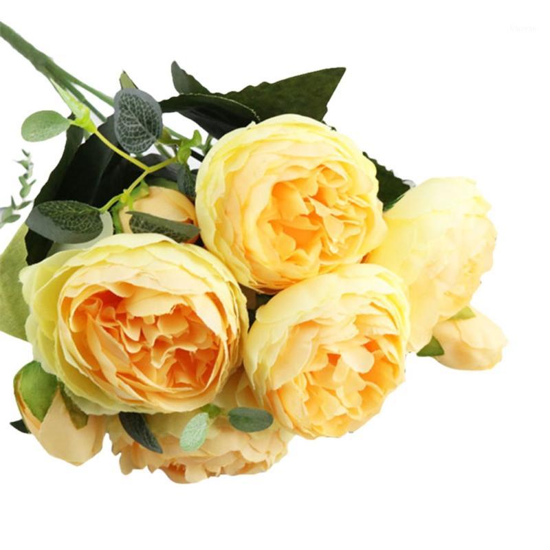 

Korean Style Small Bunch Of Roses Artificial Fower Fake Flowers Home Wedding Rose Wedding Fake Flowers Festival Supplies W12131