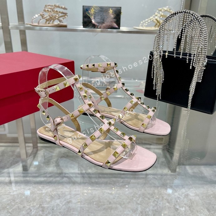 

women leather stud sandals T-strap sandal summer High Heels rivets shoes Ladies Sexy party shoes, 03