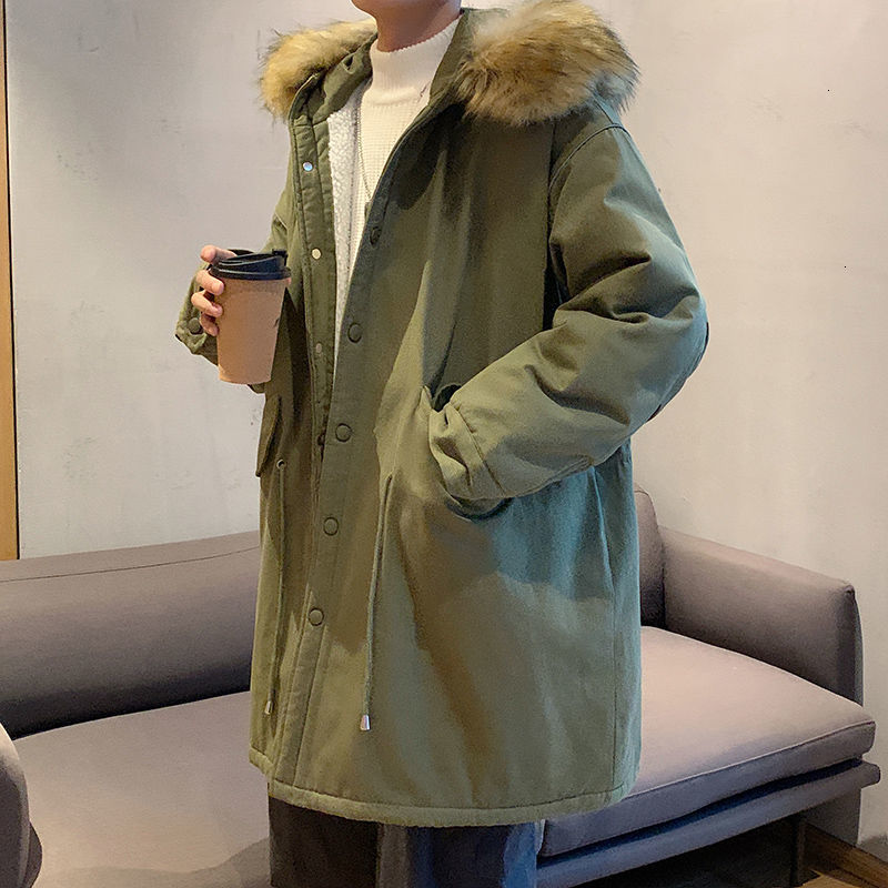 

New Masculino-acolchoado 2021 Outono Inverno Novo Emagrecimento Longo Espessamento Algodo-acolchoado Casuais Juventude ZQAI, Khaki