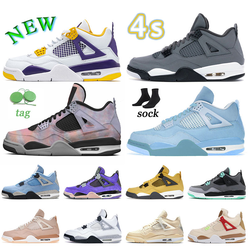 

Newest Colorway 4s Mens Casual Shoes 2022 Jumpman 4 Womens Outdoor Basketball Boots Casual Sneakers University Lake Blue White Cement Zen Master Designer Trainers, A02 40-47 lightning