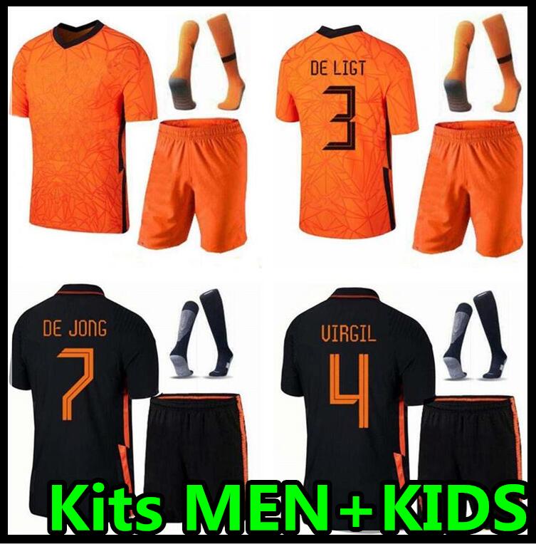 

20 21 Netherlands soccer jerseys kits DE JONG WIJNALDUM Holland VIRGIL football shirt 2020 STROOTMAN MEMPHIS boys set uniforms MEN + KIDS, Home