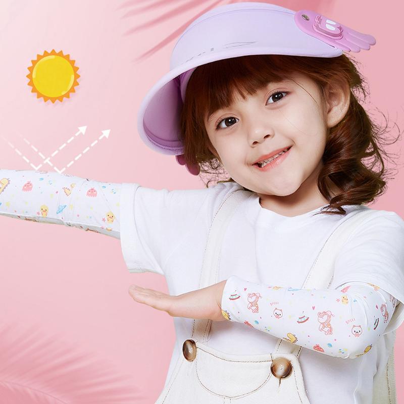 

Arm Sleeve Children'S Summer Sunscreen Ice Silk Sleeve Sun Wicking Breathable Cold Feeling Cartoon Ice #YL5