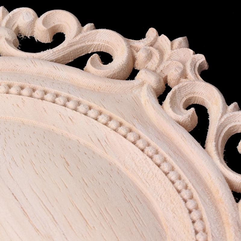 

Hot Natural Wood Carved Flower Applique Furniture Unpainted Cabinet Corner Home Dropshipping