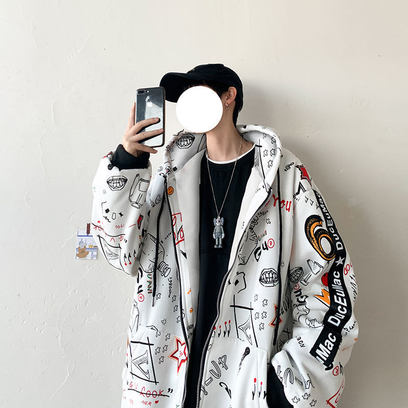 

New Men' Hooded Casual Oversize Jackets Woman Japanese Style Coats 2021 Fashion Male Clothing Korean Streetwear 6g14, White