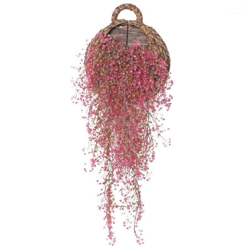 

115cm Golden Bell Willow Wall Hanging Artificial Plant Wall Decoration Hanging Basket Rattan Strip Plastic Flowers1, K2