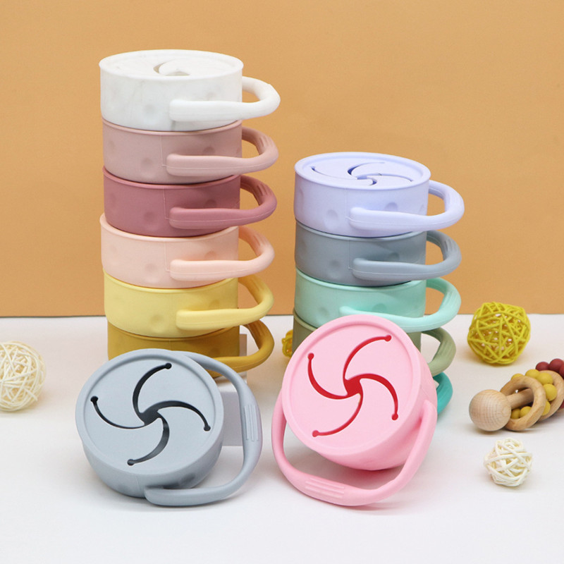

Silicone Folding Snack Cups Collapsible Travel Cup With Lid and Handle Reusable Snack Mugs Cup Picnic Snacks Cups MY-inf0661