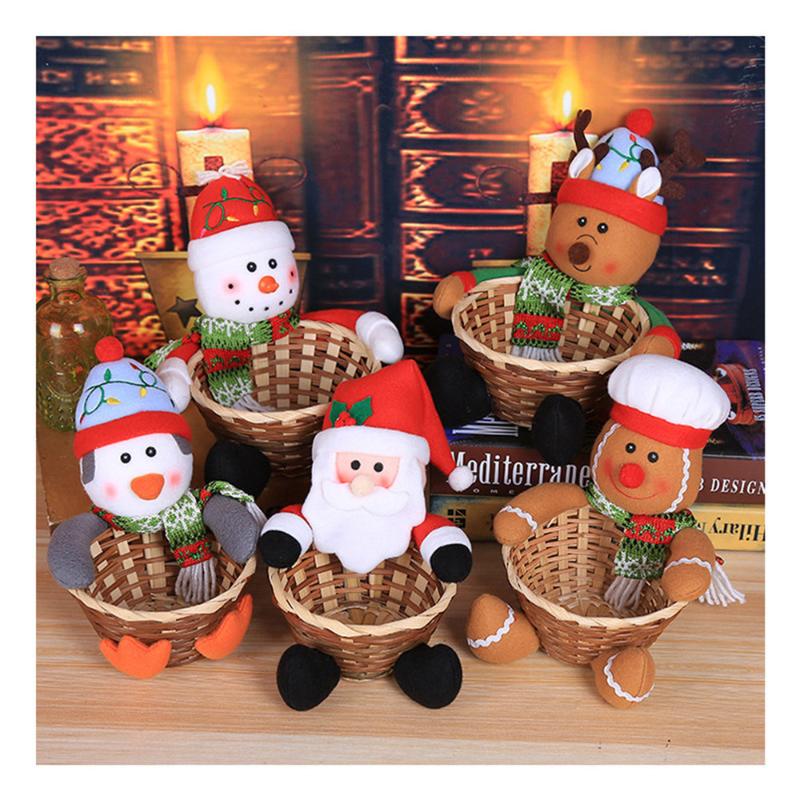 

Christmas Candy Storage Basket Decoration Santa Claus Christmas Decorations for Home Table Decoracion Navidad Merry