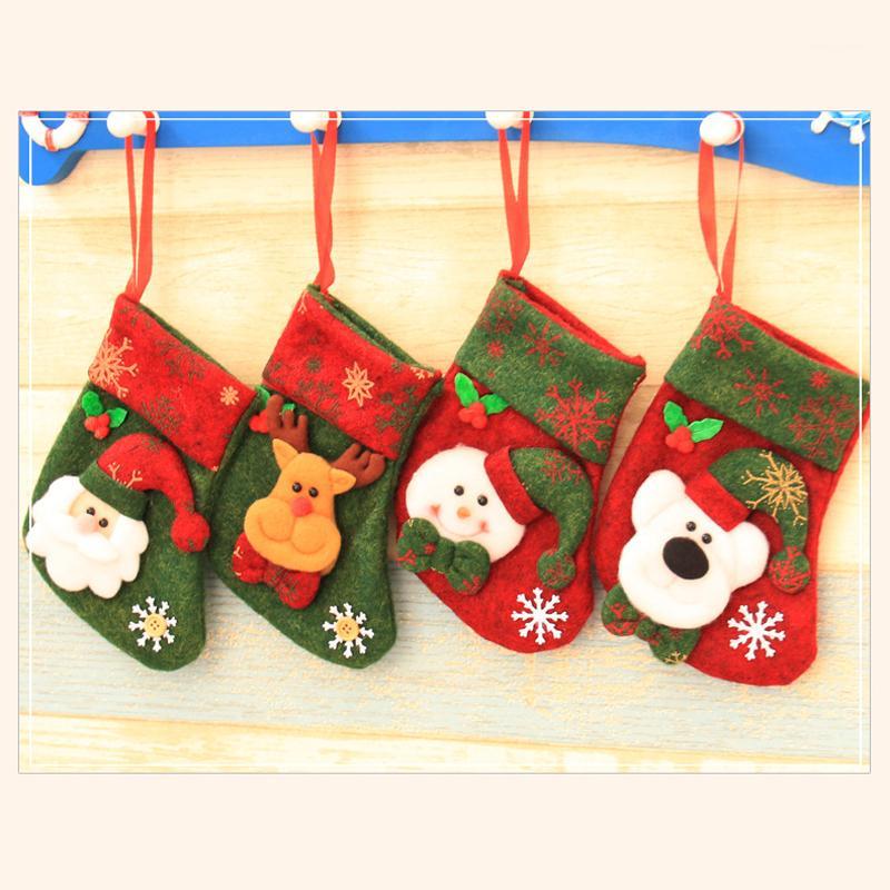 

8 pieces/lot)LEISO Christmas Decoration Large Gift Bags Decorated Christmas Socks Gift Bags Large Stocking Wholesale1