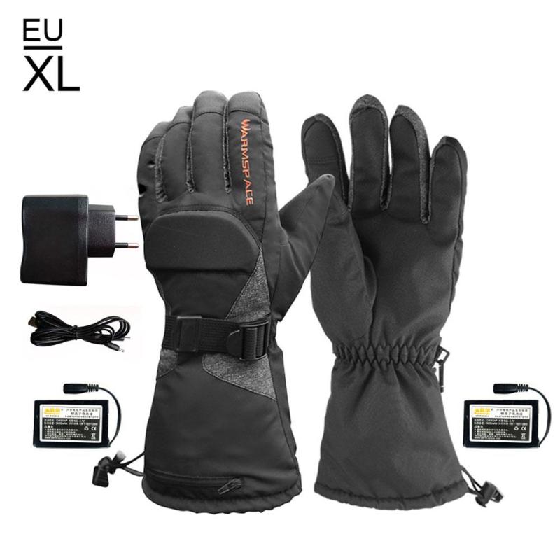 

Winter Electric Heated Gloves 3.7V/ 3600mAh Lithium Battery Waterproof Warm Heating Gloves For Skiing Motorcycle Scooter Riding, M us plugs