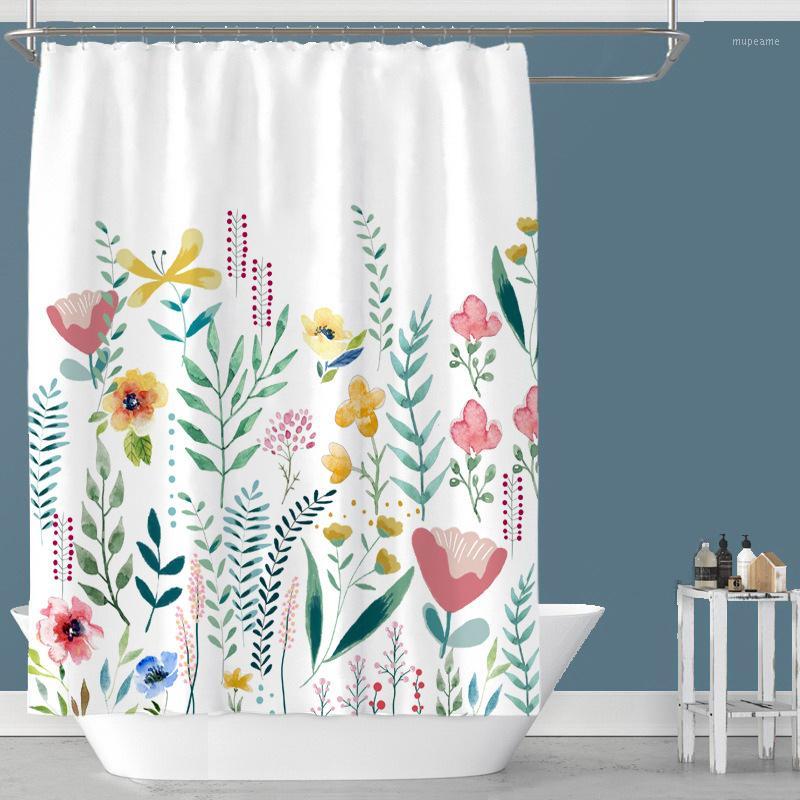 

Korean Style Flower And Plant Shower Curtain Thickened Waterproof Bathroom Curtain Home Decoration For Shower Room1