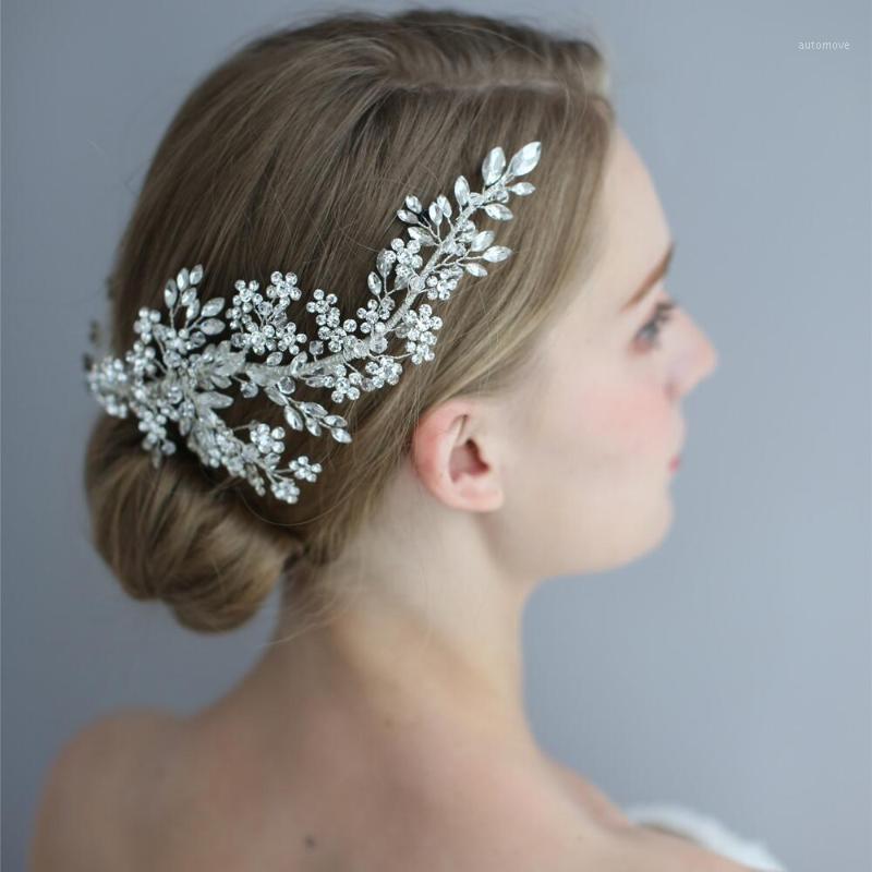 

TRiXY H253 Gorgeous Rhinestone Bridal Headpiece Hair Clips Vine Rhinestone Floral Wedding Hair Accessories Bridal Jewelry1