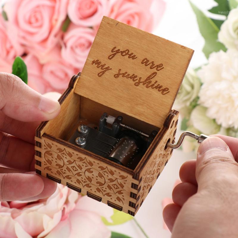 

Handmade Carved Wooden Music Box Engraved Hand Crank Christmas Birthday Wedding Best Gifts Hand Crank Music Box No Need Battery1