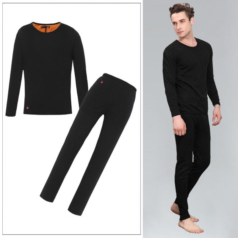 

Heated Underwear Winter Set Electric USB Long Sleeve Thermal T Shirts Or Pants Warm Suit -4XL, Gray