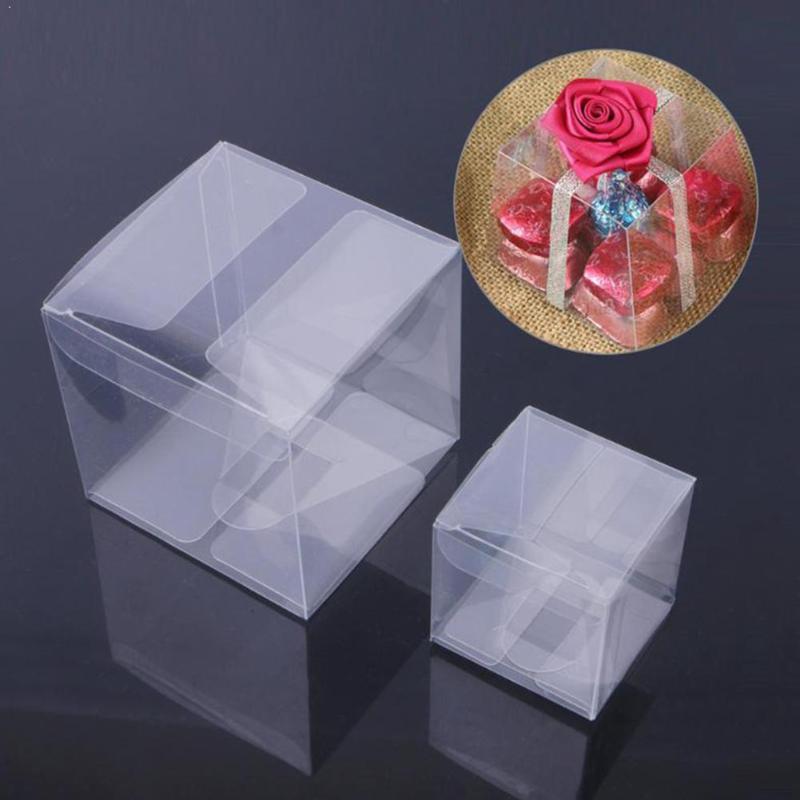 

Transparent Clear Gift Candy Box Square PVC Chocolate 2020new Boxes Party Event Decoration Supplies Favor Bags Wedding F9R5