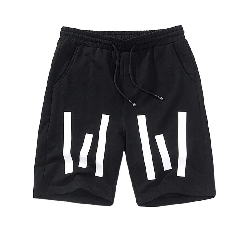 

2020 Summer New Shorts Loose Men' Casual Shorts Black White Drawstring Waist Men Plus Size 3.23, Bk