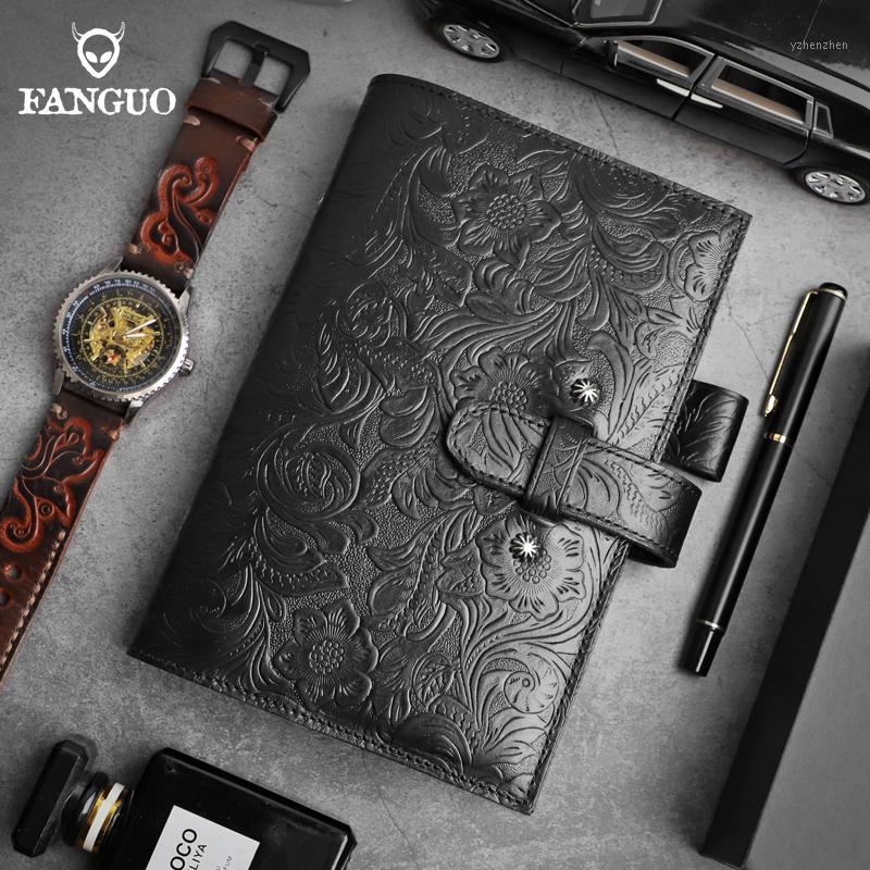 

Genuine Leather Notebook Travelers Journal Planner A6 Diary Handmade Leather Note Books 3 Card Slots Passport Cover1, Beige