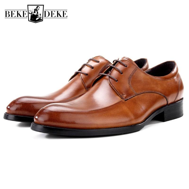 

Designer Genuine Leather Shoes Men Business Casual Pointed Toe Oxford Dress Footwear Top Quality Wedding Formal Zapato Plus Size, As picture