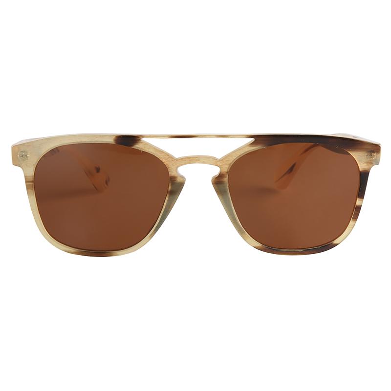 

Fashion brand design double nose bridge natural yak horn brown polarized sunglasses for women ladies horn glasses eyeglasses