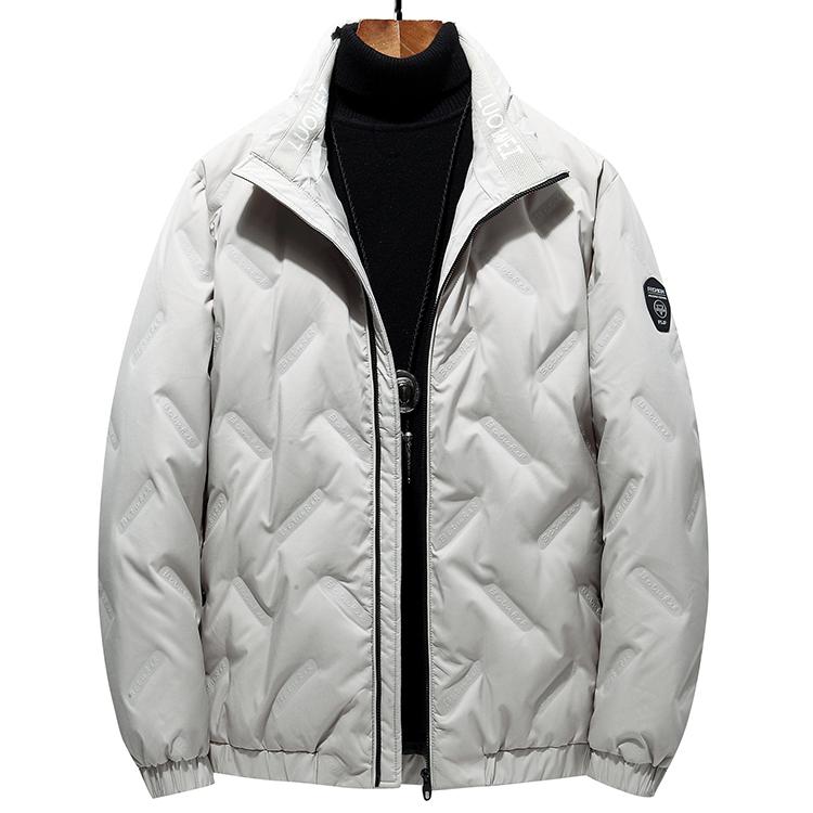 

Men's thin down jacket new trendy winter clothing student youth slim men's stand collar trendy fashion coat, Black