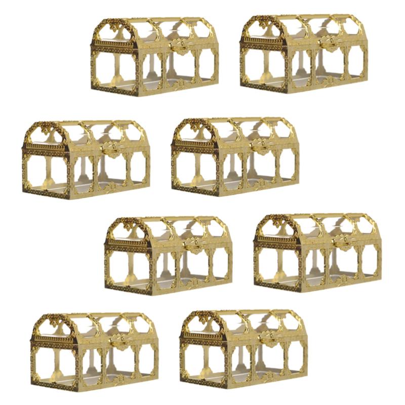 

1 Set 8 Pcs Hollow Golden Square Treasure Box Candy Boxes Wedding Candy Boxes