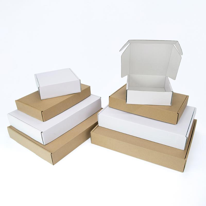 

5pcs/10pcs/white gift box kraft paper box festival party 3-layer corrugated wig carton supporting customized size printing logo