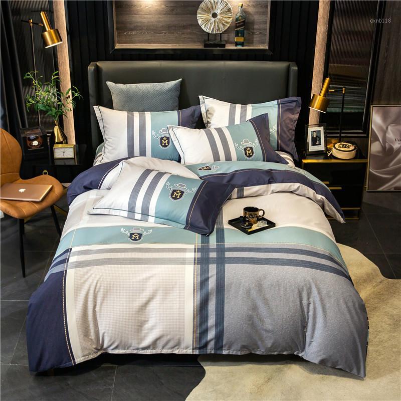 

New plaid Bedding Sets Children's Beddingset  queen king size Bed Linen Duvet Cover Bed Sheet Pillowcase/bed1, 11