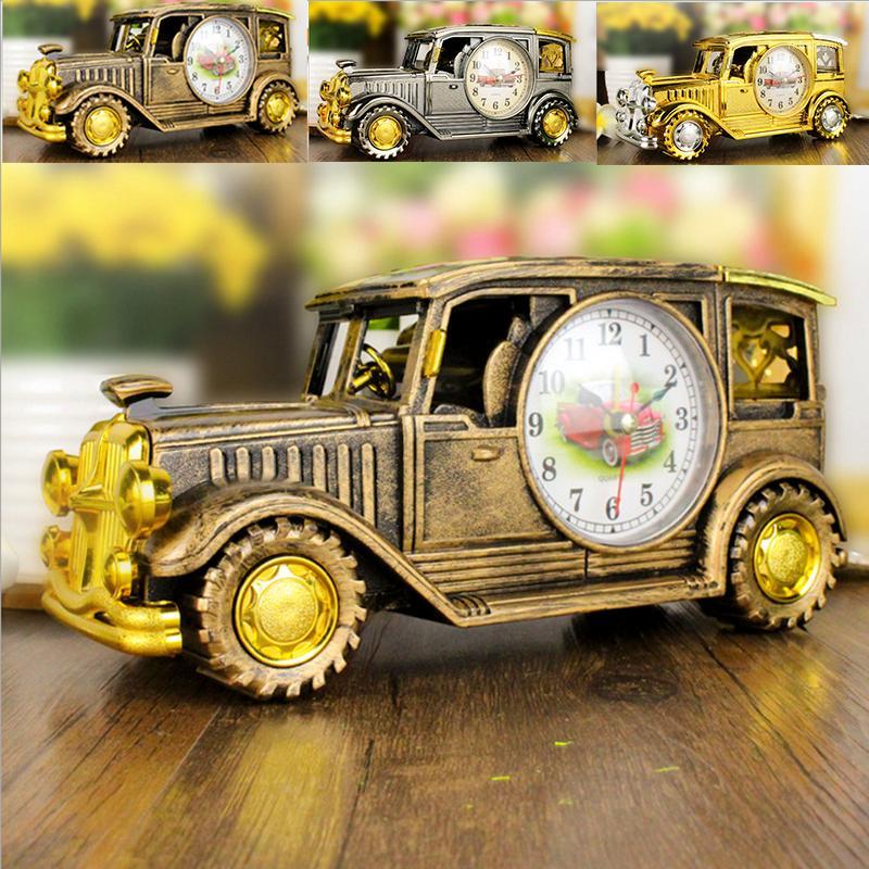

Antique Style Classic Plastic Cars Needle Electronic Upscale Clock Office Pen Holder Alarm Clock Art Decoration Ornaments Gifts1
